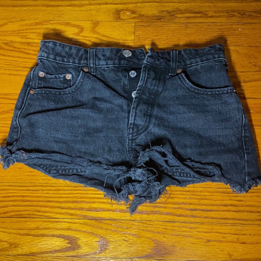 Zara black high waisted jean shorts